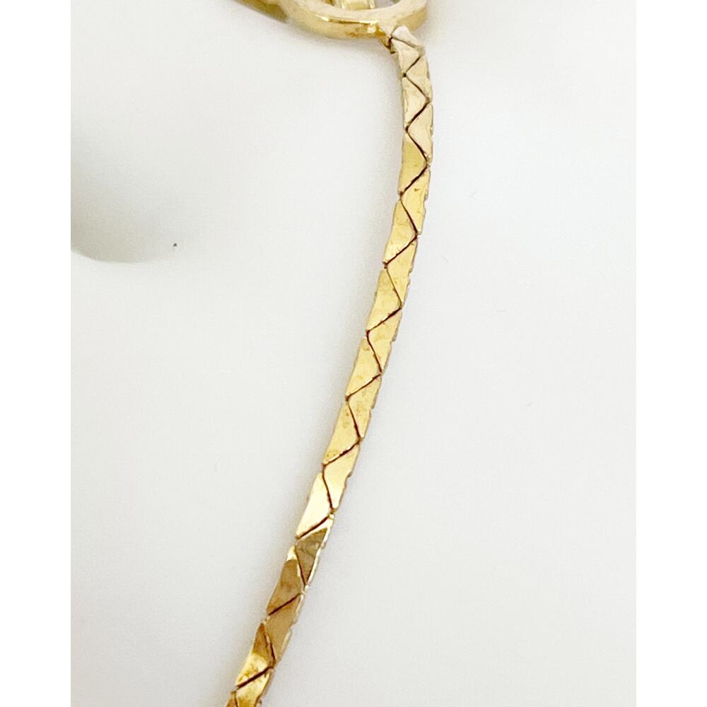 CHRISTIAN DIOR CD Logo Bracelet Gold Vintage Snake Chain Fold Over Clasp Stamped - Picture 6 of 10
